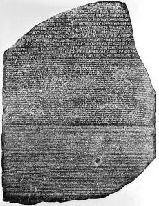 Rosetta Stone.  From http://tinyurl.com/cdqpb9t